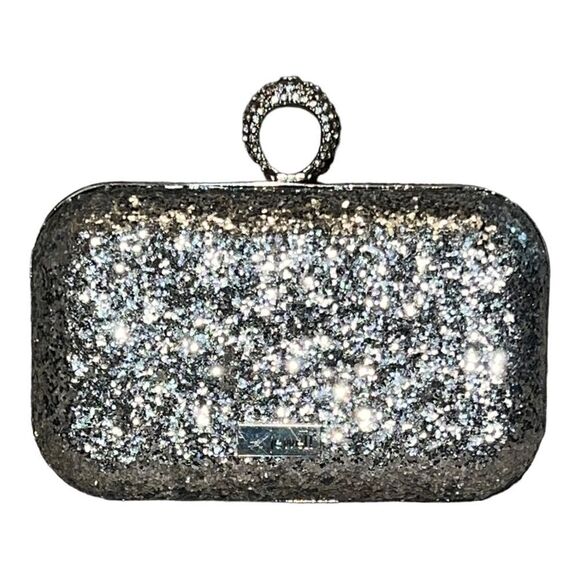 thirty-one Handbags - Thirty-One Jewell 14 Diamond Rings Silver Glitter Socialite Evening Clutch Case